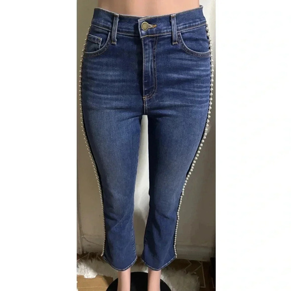 RAMY BROOK NEW YORK Women’s Cropped Pearl Jeans Made in U.S.A - Picture 5 of 16